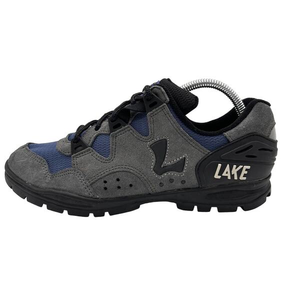 Lake Mountain Bike Cycling Shoes SPD 2-Bolt Mens Size 9 Gray Blue SPD Cleats - Picture 1 of 9